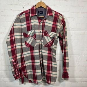 Vintage Jonathan David Flannel Mens Medium Plaid Button Up Wool Blend Outdoors